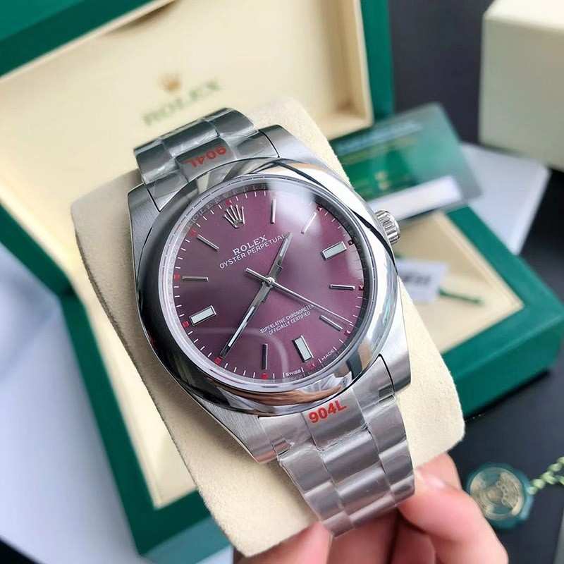 ロレックス コピー 時計 オイスターパーペチュアル 41mm レッドグレープ メンズ roa91324
