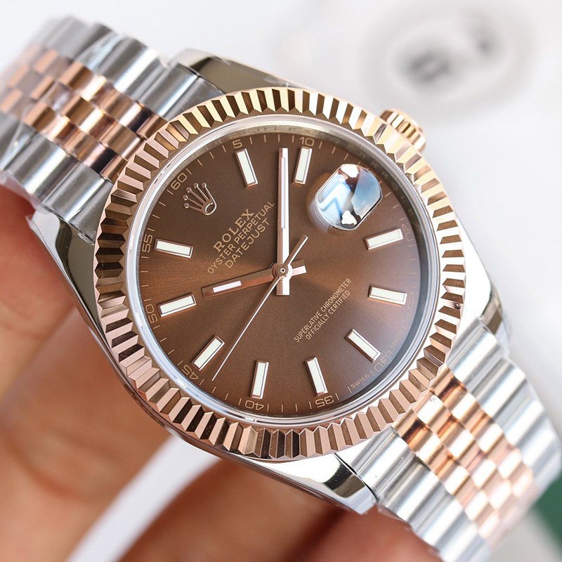 ロレックス 時計 パロディ デイトジャスト 41mm チョコレート メンズ 126331