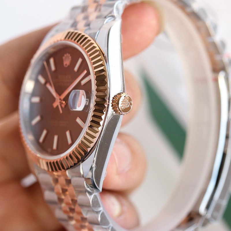ロレックス 時計 パロディ デイトジャスト 41mm チョコレート メンズ 126331