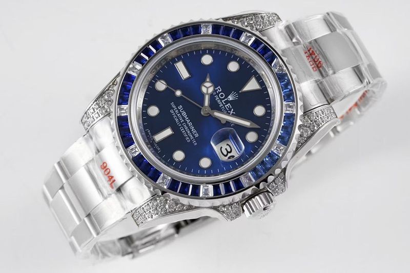 ロレックス サブマリーナ コピー★デイト 自動巻き ダイヤモンドをセットしたベゼル 40.0mm 116659SABR