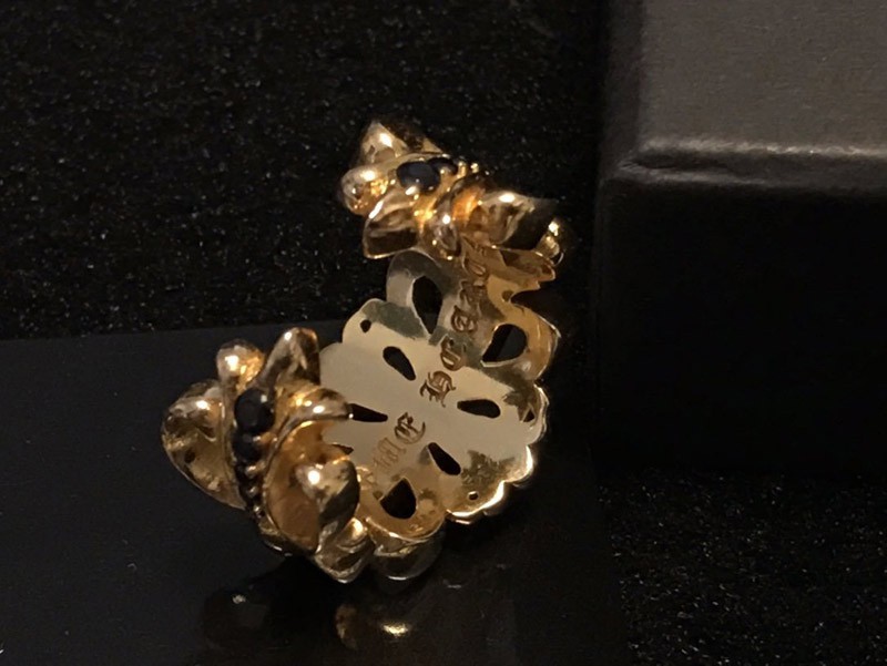 クロムハーツ フローラル 22kGold ダイアモンド ゴールド リング 偽物