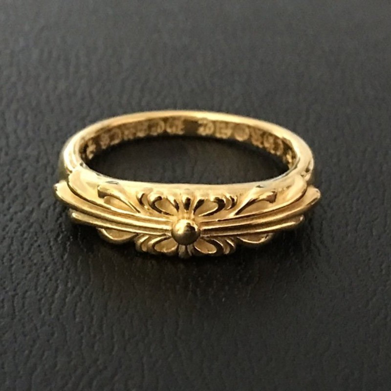 クロムハーツ フローラル 22kGold ダイアモンド ゴールド リング 偽物