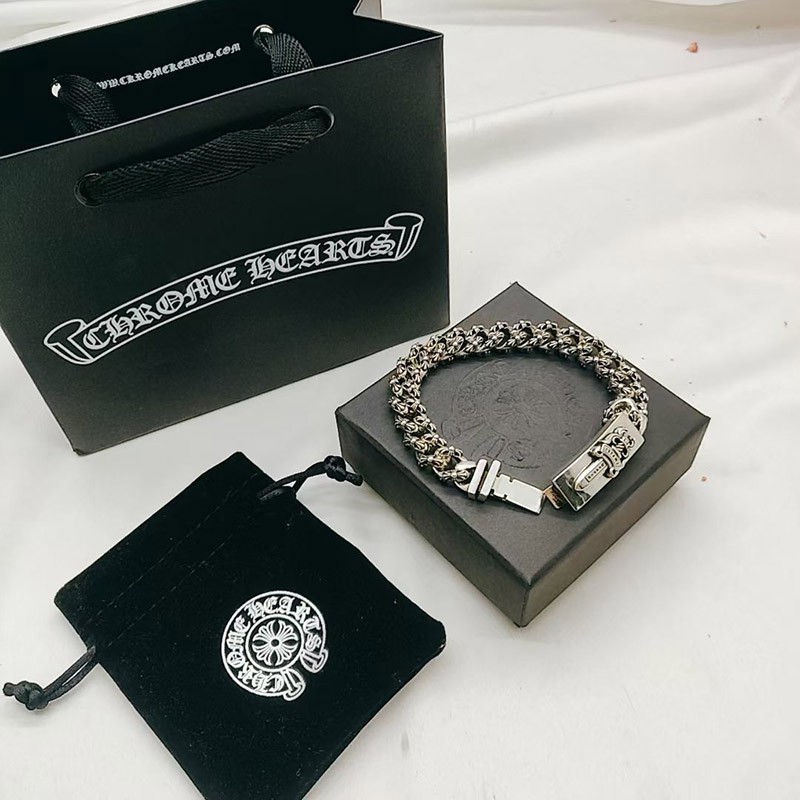 日本未入荷 クロムハーツ 偽物 ダガー&ファンシー IDブレス Kud06200