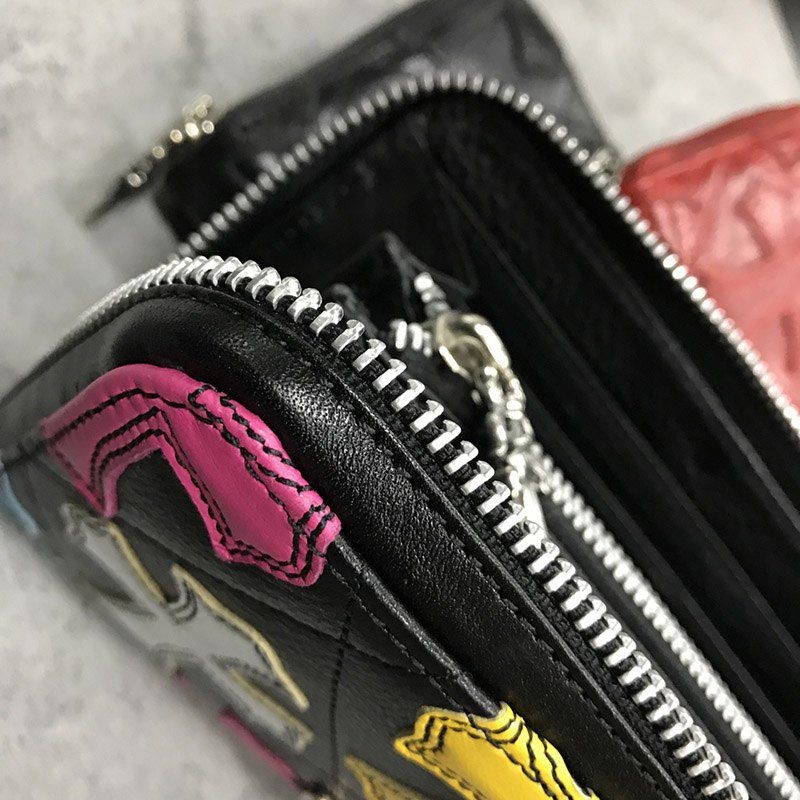 クロムハーツ REC F ZIP #2 コピー セメタリークロスパッチ 長財布 ヘビーレザー