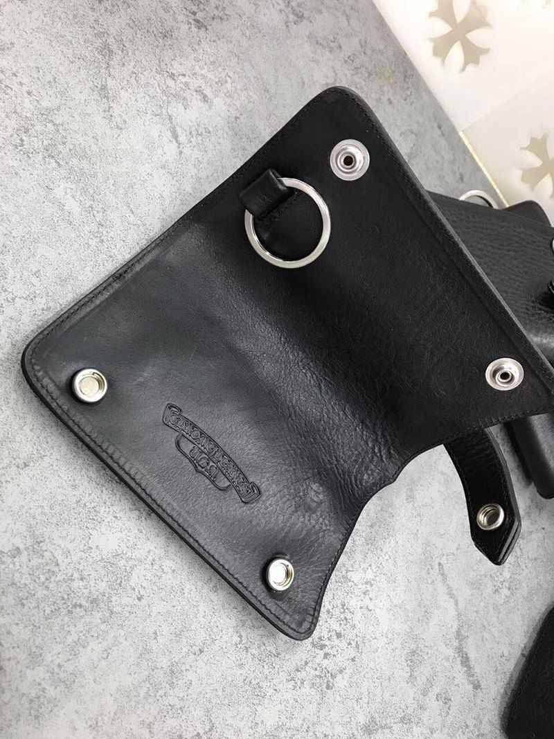 稀少 十クロムハーツ十【クロスボールボタン 偽物】◆レザーキーケース・BLK Kur85182