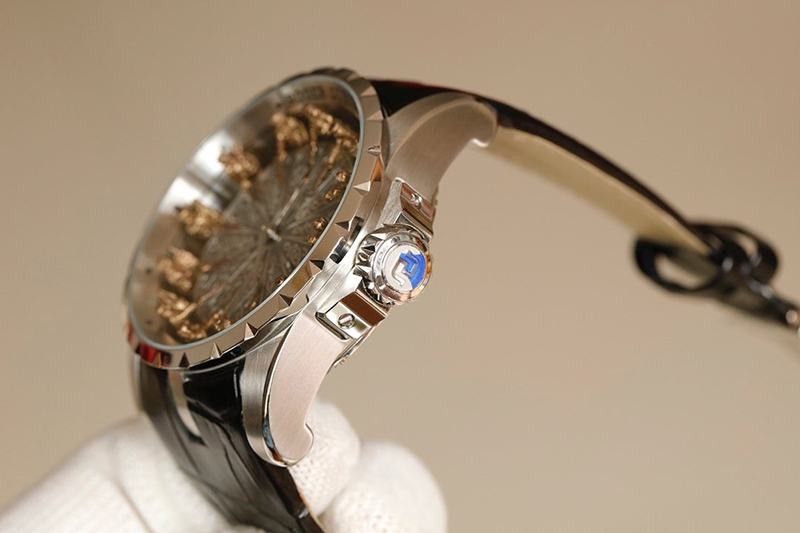 超話題!ロジェデュブイ ナイツ オブ ザ ラウンドテーブル ダマスカスチタン コピー シルバー 45MM roj24159
