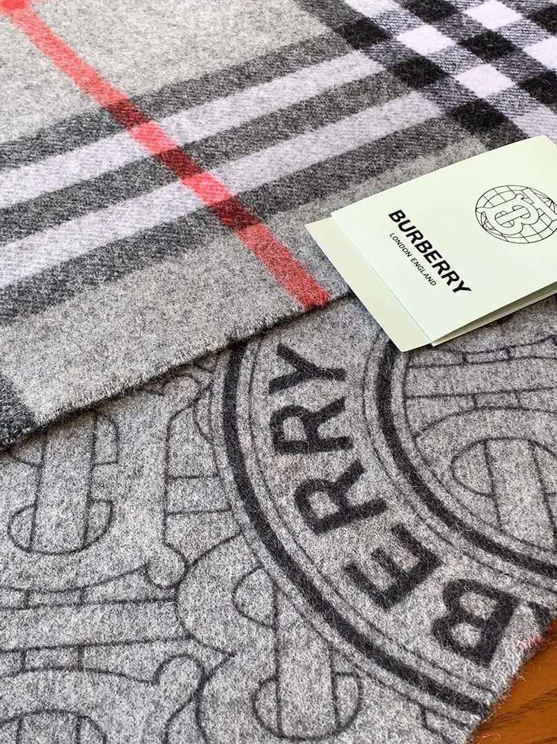 ☆超人気☆バーバリー コピー リバーシブル モノグラム ロゴジャカード カシミアスカーフ Bak76179