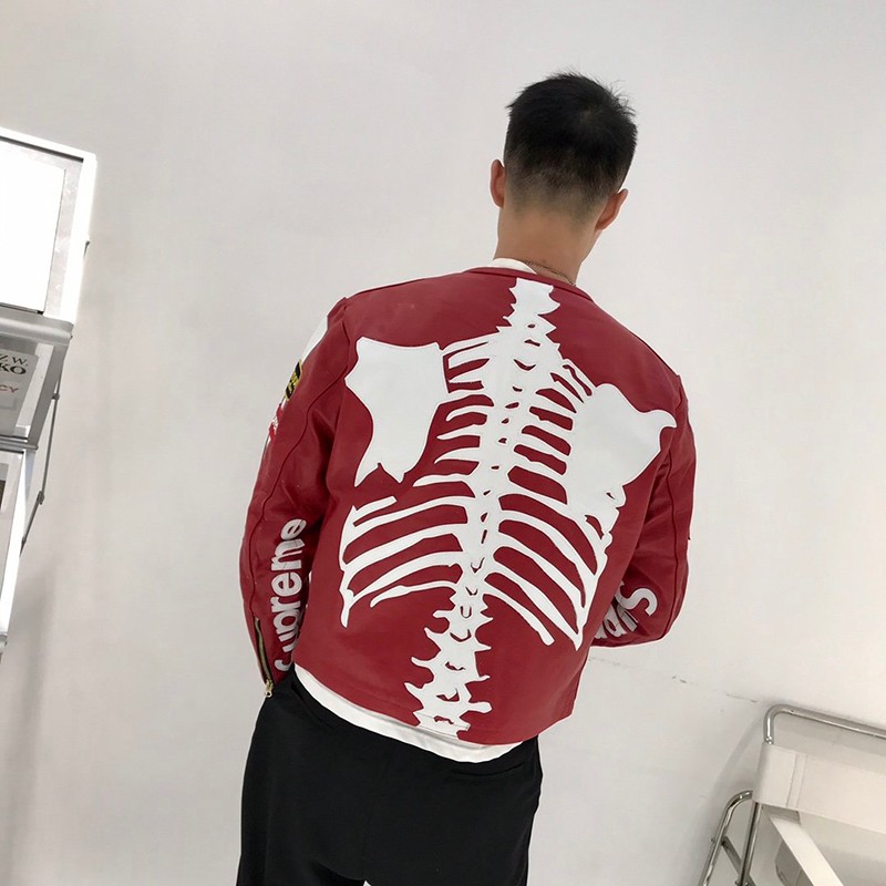 21AW新作シュプリーム 偽物 革のジャケット Vanson Leather Bones Jacket She85383