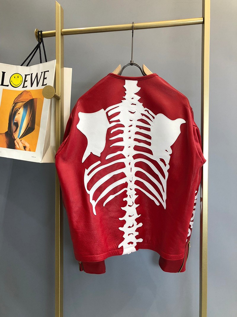21AW新作シュプリーム 偽物 革のジャケット Vanson Leather Bones Jacket She85383