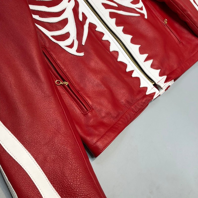21AW新作シュプリーム 偽物 革のジャケット Vanson Leather Bones Jacket She85383