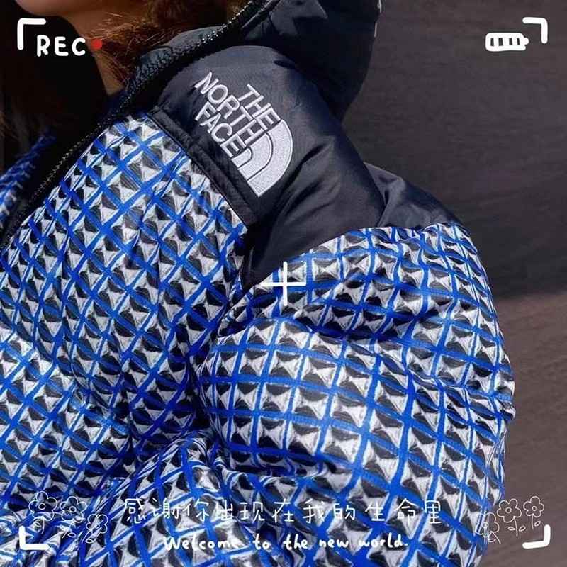 定番ヌプシ 偽物 シュプリーム ノースフェイス ダウン レザーダウンジャケット Sht29458