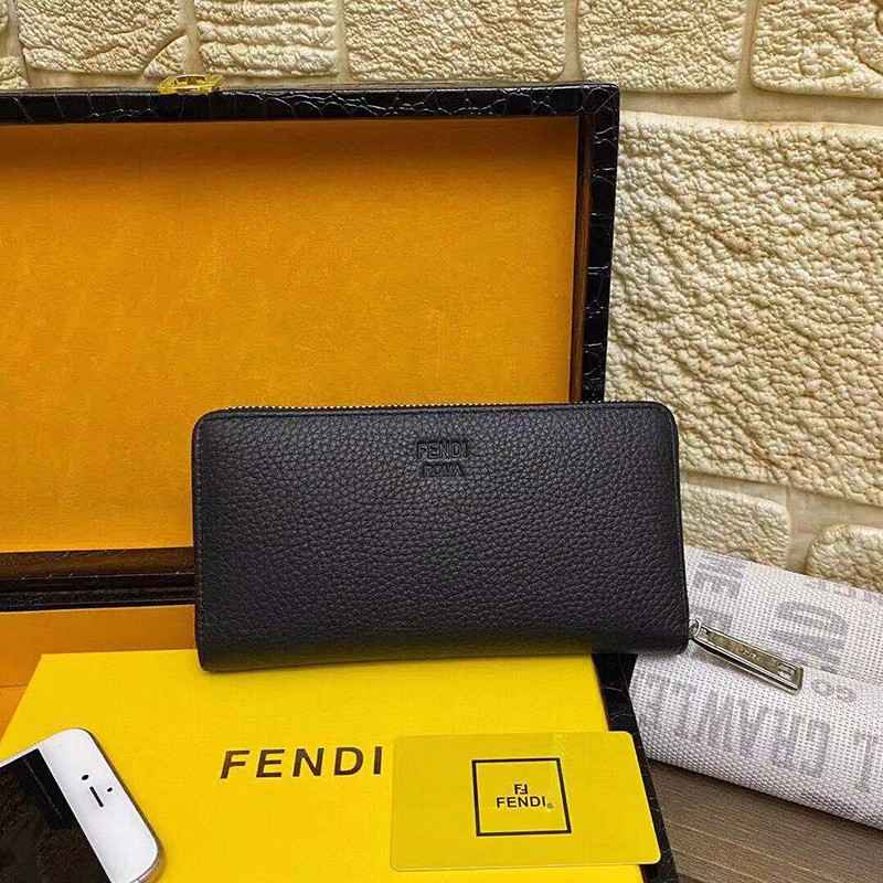 フェンディ ジップアラウンド 長財布 偽物 ブラック バッグ バグズ ジッパーウォレット カスタマイズ fel89179