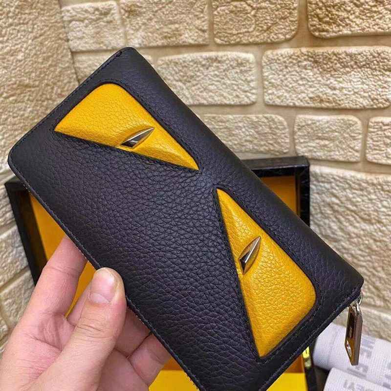 フェンディ ジップアラウンド 長財布 偽物 ブラック バッグ バグズ ジッパーウォレット カスタマイズ fel89179