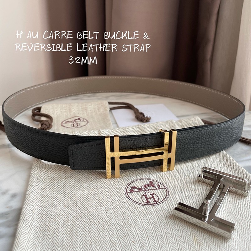 エルメス ベルト コピー☆ベルトバックル H オ カレ リバーシブルベルト 32mm erf07334