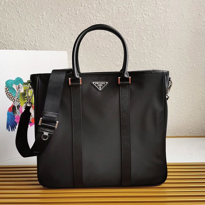 プラダ ナイロンコピーxサフィアーノレザー トートバッグ puy62114