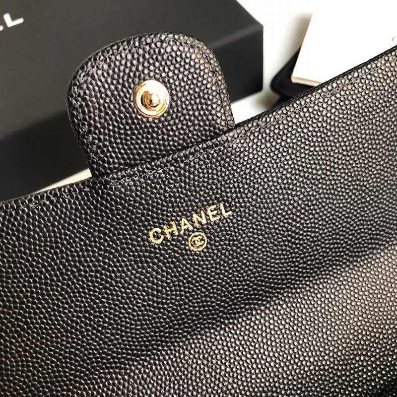シャネル 長財布 コピー クラシック ロング フラップ ウォレット A80758 キャビアスキン ゴールド金具
