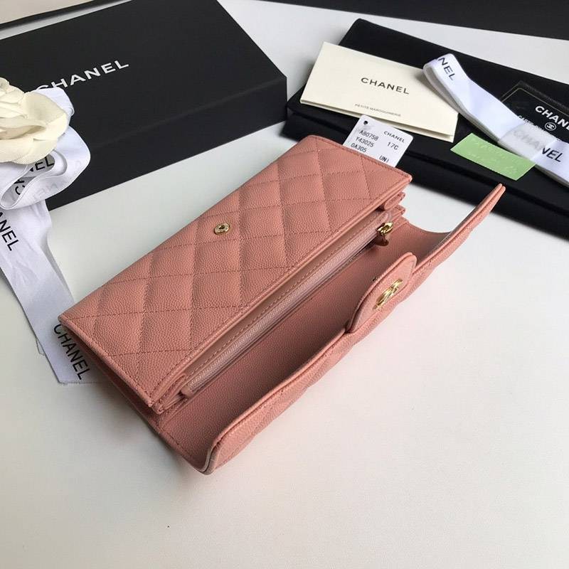 大人気!シャネル 二折りカブセ長財布 コピーN級品 キャビア shb63948