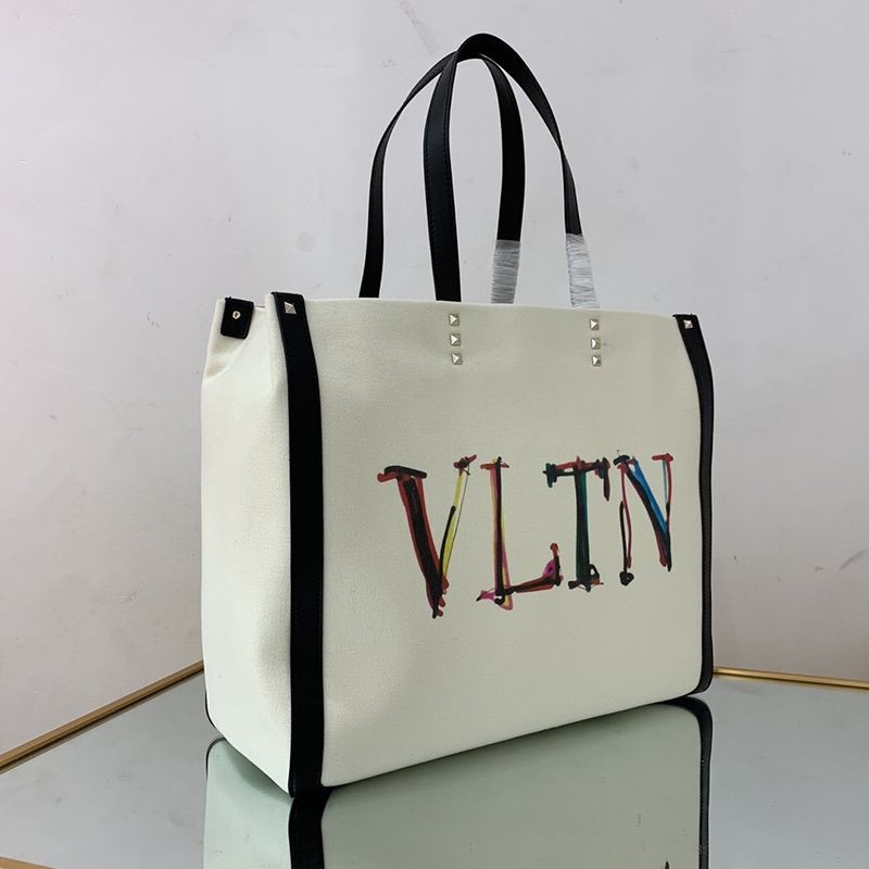 可愛いヴァレンティノ トートバッグ 偽物 ショッピングバッグ NEON VLTN キャンバス ミディアム Vum18973