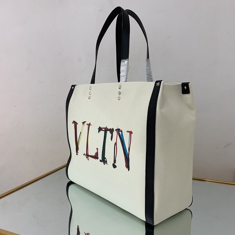 可愛いヴァレンティノ トートバッグ 偽物 ショッピングバッグ NEON VLTN キャンバス ミディアム Vum18973