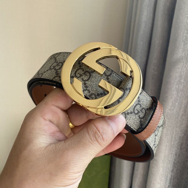 【グッチ ベルト 偽物】 リバーシブル GGスプリーム キャンバス 38mm guq64727