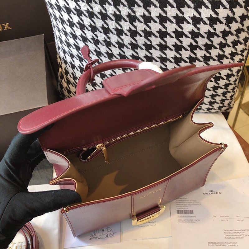 【デルボー ハンドバッグ コピー】ブリヨン Ivoryステッチ ミディアムハンドバッグ Det82089