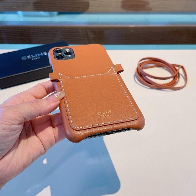セリーヌ☆トリオンフ 偽物ストラップ付き iPhone11/12 pro ケース♪ Ces83619