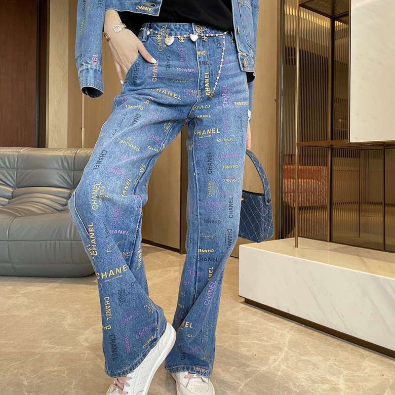 ★日本!!人気!シャネル プリント デニム ジーンズ スーパーコピー sht21533