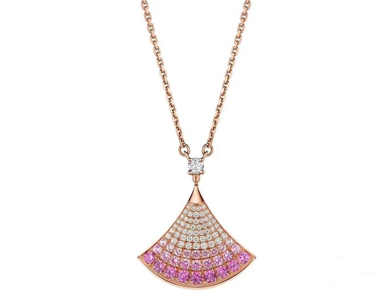 ブルガリ DIVAS DREAM 偽物☆ローズGold&輝くダイヤ☆ネックレス ZP36000
