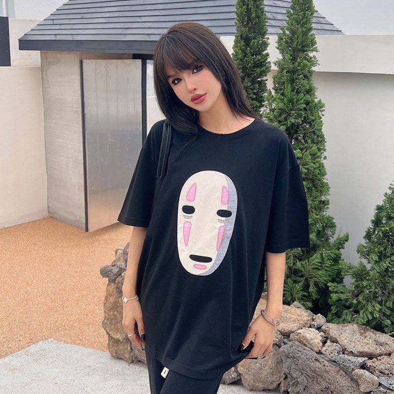 ロエベ×スタジオジブリ 偽物 カオナシ クルーネック Tシャツ lox58214