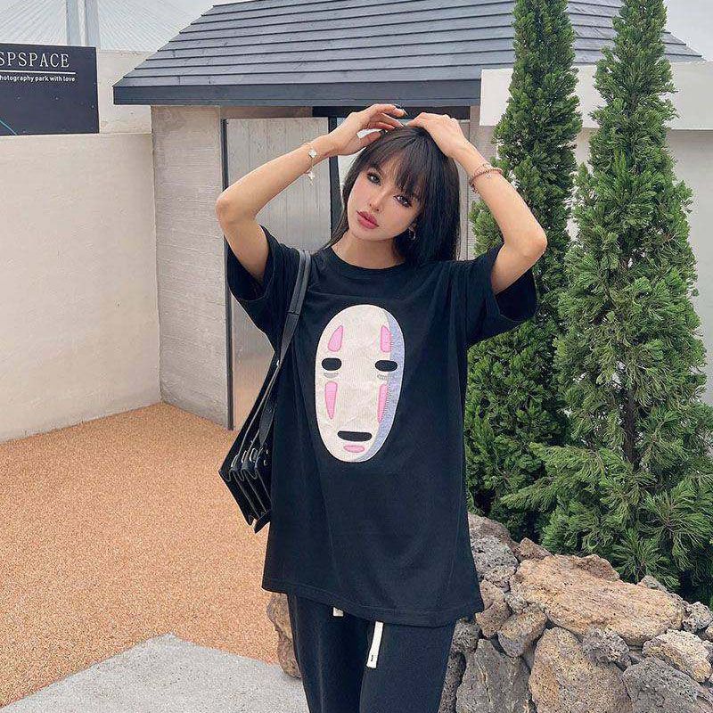 ロエベ×スタジオジブリ 偽物 カオナシ クルーネック Tシャツ lox58214