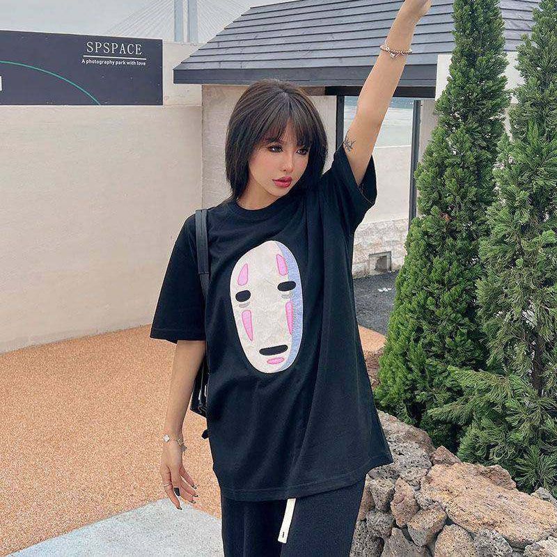 ロエベ×スタジオジブリ 偽物 カオナシ クルーネック Tシャツ lox58214