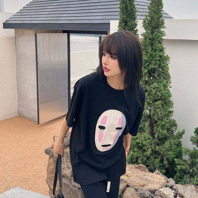 ロエベ×スタジオジブリ 偽物 カオナシ クルーネック Tシャツ lox58214