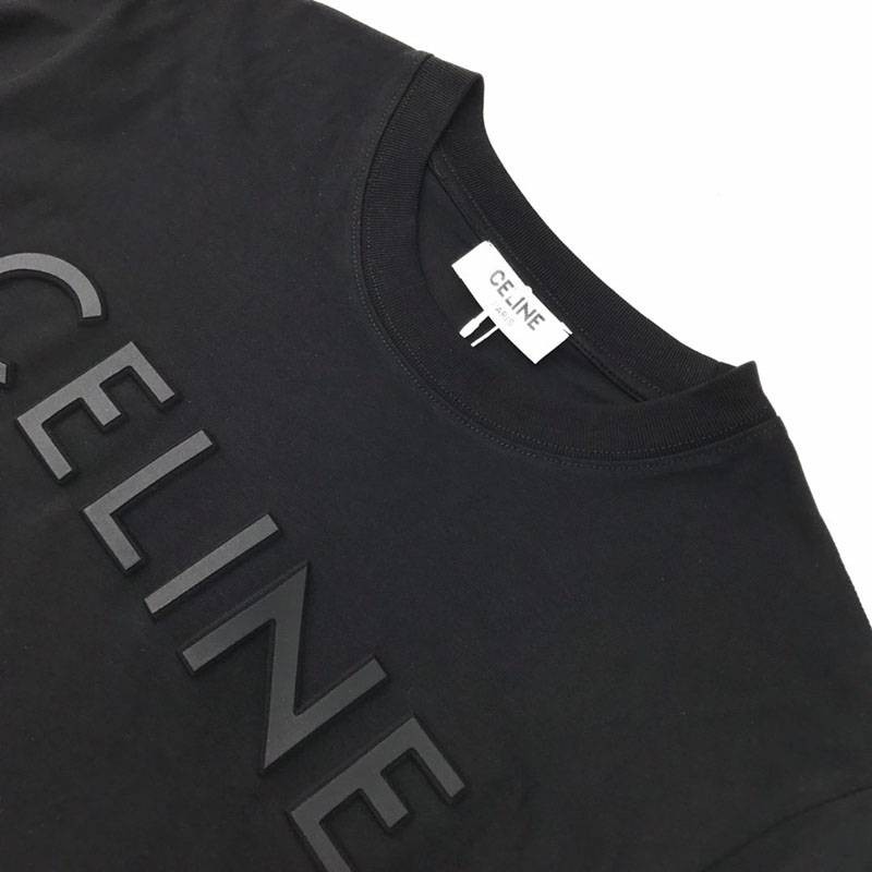 大人気!セリーヌ 偽物 ルーズ Tシャツ コットン ブラック Cer62947