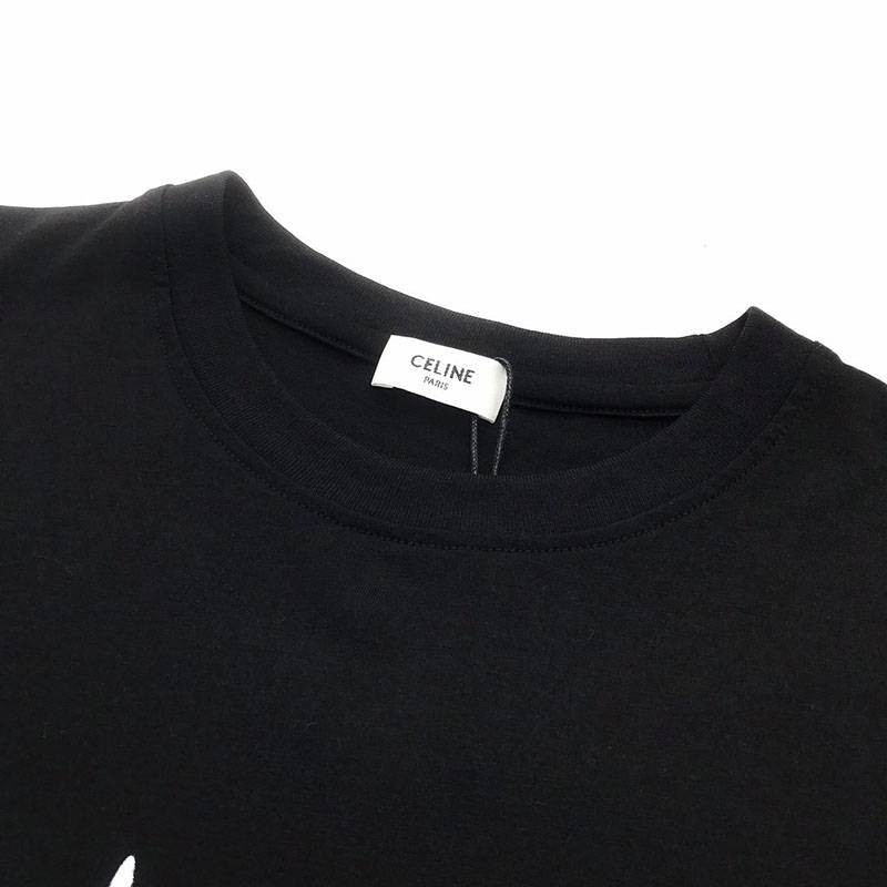 セリーヌ アーティストプリント ルーズTシャツ コピー/ コットン ブラック Cez86971