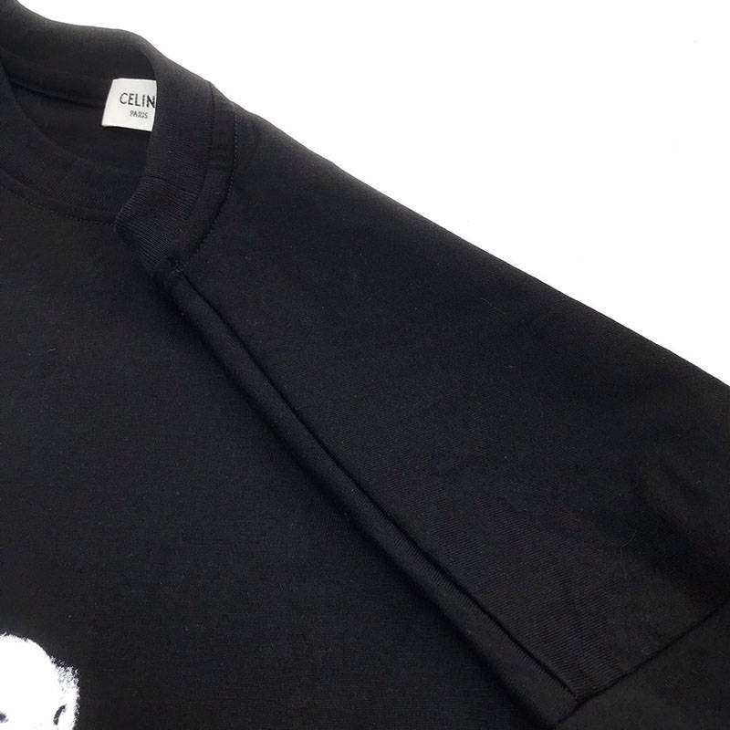 セリーヌ アーティストプリント ルーズTシャツ コピー/ コットン ブラック Cez86971