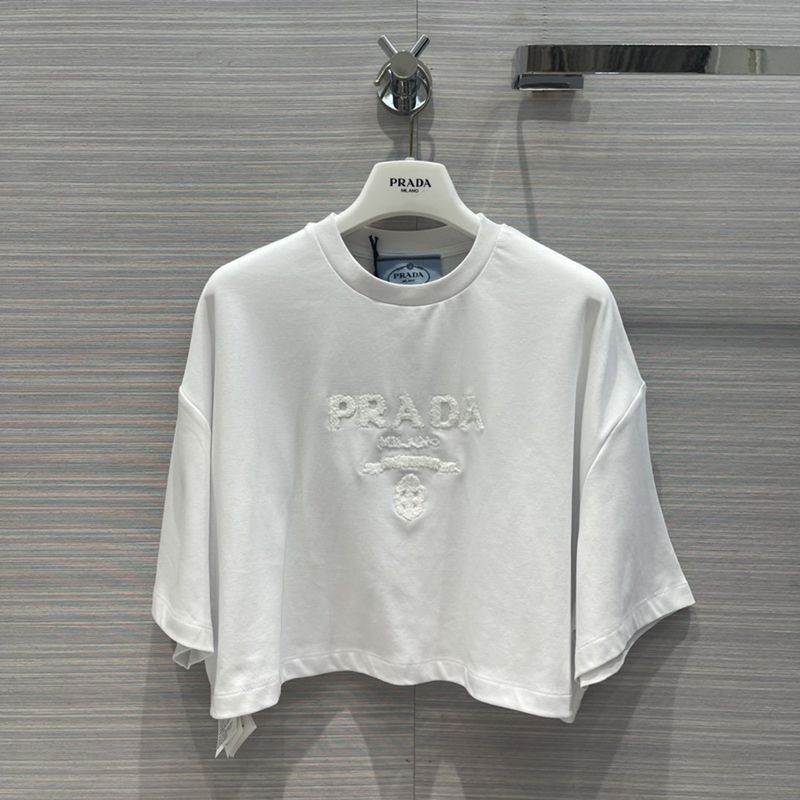 セール ♪プラダ 刺繍入り ジャージー Tシャツ パロディ 半袖☆送料込 puj71082