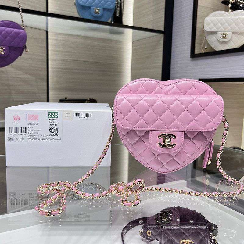 大人気!可愛い♡シャネル ハート ショルダーバッグ 偽物 AS3191Y