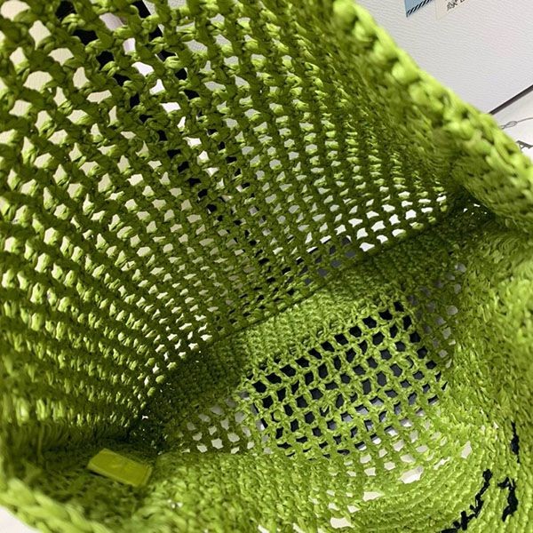 プラダ かごバッグ★ラフィアトートバッグ 偽物 ロゴ刺繍ストロー pun18203