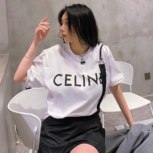 セリーヌ Tシャツ コピー クラシック ロゴ クルーネック 2X308916G コットンジャージー 半袖