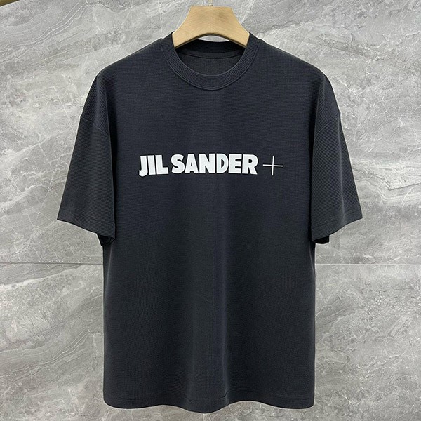 セール ♪ジルサンダー+ ロゴTシャツ コピー 半袖 ブラック バックロゴ入り Jiq37993