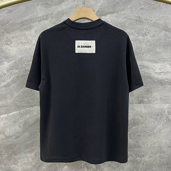 セール ♪ジルサンダー+ ロゴTシャツ コピー 半袖 ブラック バックロゴ入り Jiq37993