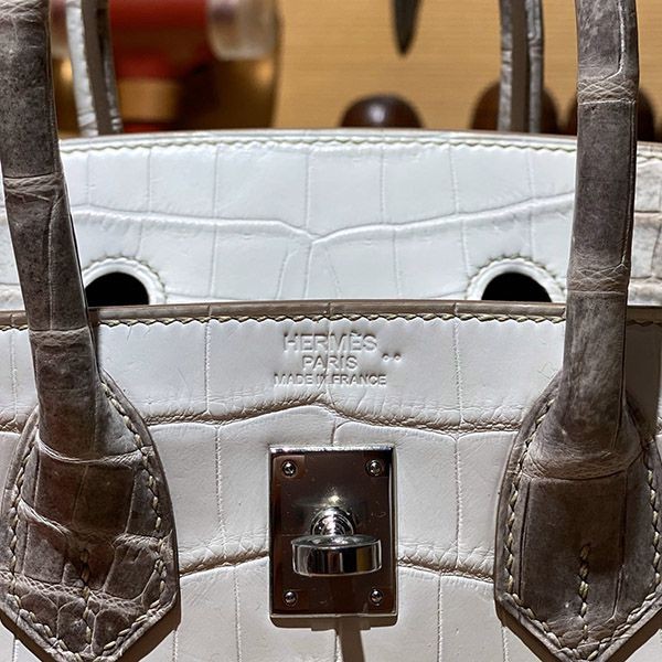 【クロコダイル ヒマラヤ】★エルメス バーキン30 ヒマラヤ シルバー金具 erp08775
