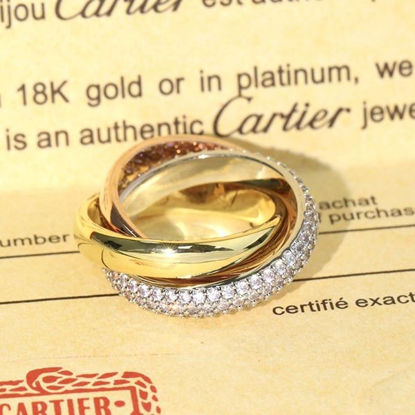 ★日本!!人気!カルティエ 18K リング ダイヤ トリニティリング 偽物 kar27093