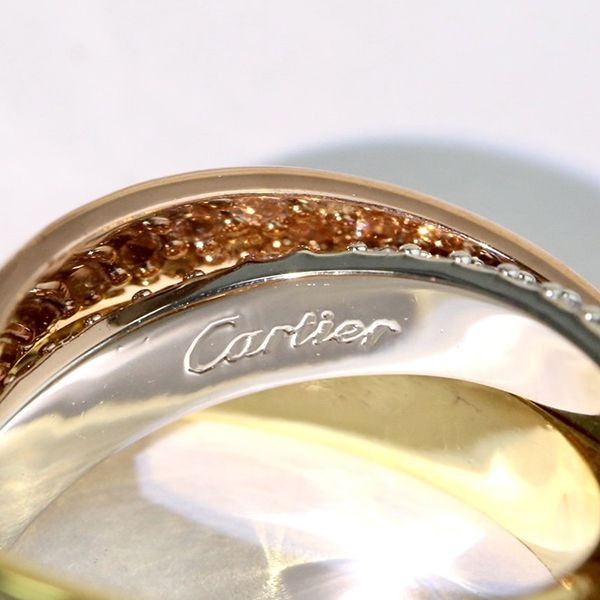 ★日本!!人気!カルティエ 18K リング ダイヤ トリニティリング 偽物 kar27093
