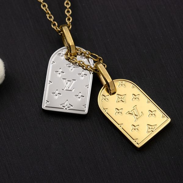 大人気!ルイヴィトン ロゴ入りネックレス ゴールド シルバー 偽物 M63141