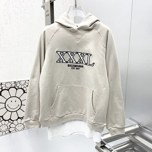 バレンシアガ XXXL ロゴ フリース フーディ コットン 偽物 2色