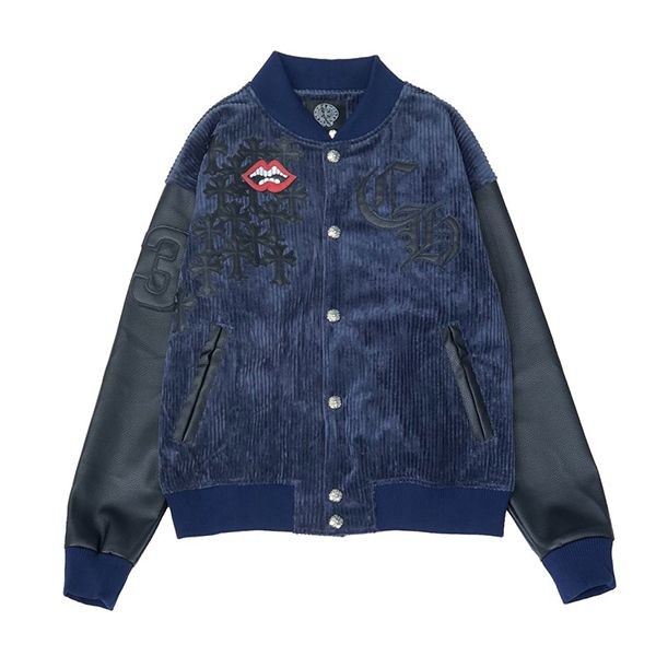 クロムハーツ 偽物 LETTERMAN ジャケット レザーパッチ Kud18156