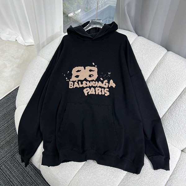 ★安心バレンシアガ 偽物 ミディアムフィット ロゴ フリースパーカー 3色 bak18164