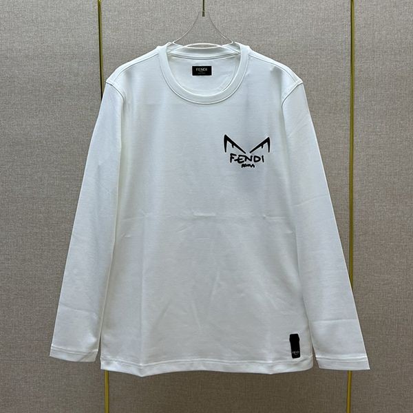 n級 おすすめフェンディ アジュール刺繍FF 長袖クルーネックTシャツ 偽物 2色 fer21952