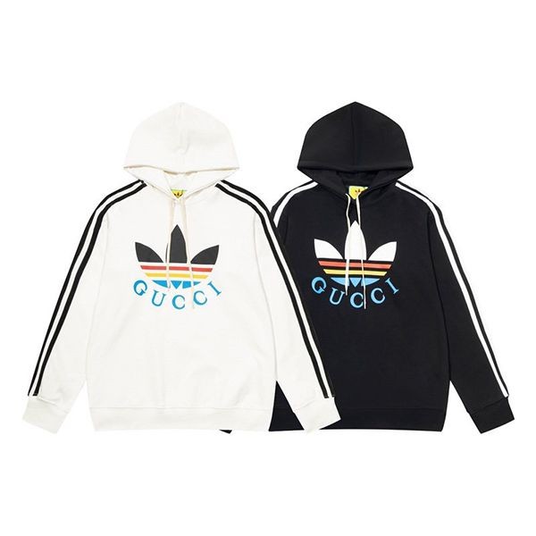 グッチ×アディダス 偽物 トレフォイルグッチコットンフーディ 2色 guo38991
